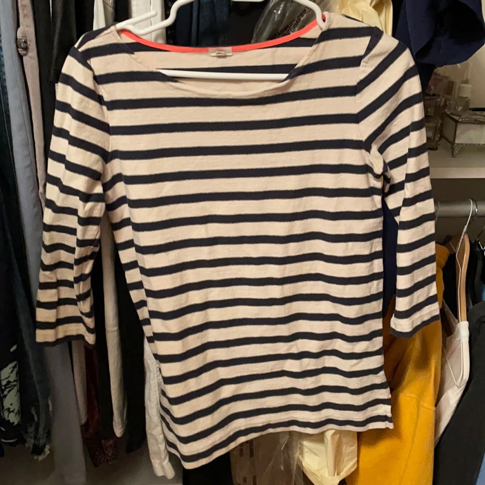 J crew 3/4 sleeve stripe top
